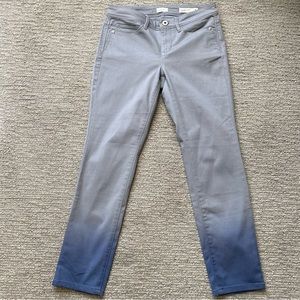 J. Jill Slim Ankle Jeans Womens Size 2P Gray Blue Denim‎ Dip-Dyed Ombre Stretch